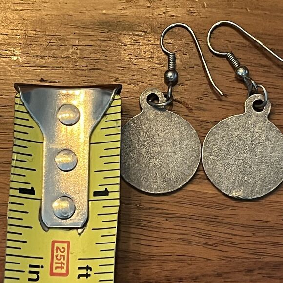 Hard Rock Cafe Phoenix Earrings Dangle Souvenir Silver Coin Shape - Picture 4 of 4